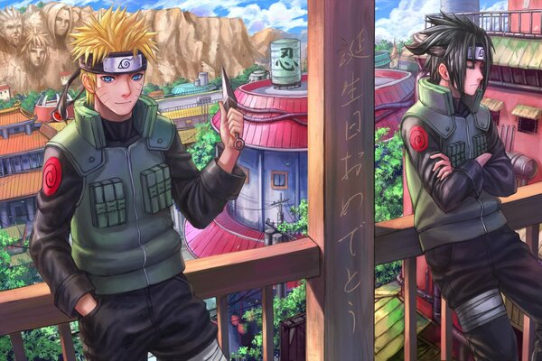 Naruto Uzumaki Art on the balcony