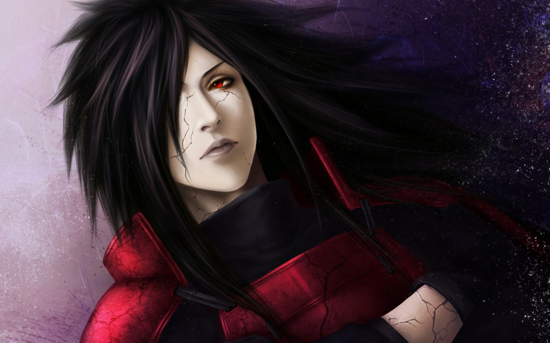 arte zetsuai89 naruto uchiha madara ragazzo occhio rosso crepa