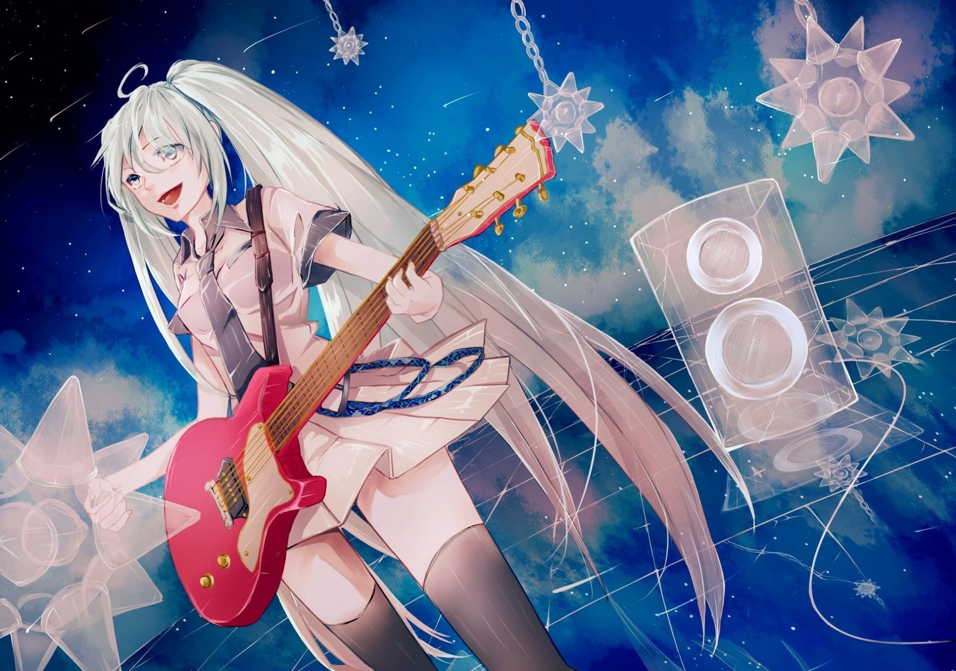 art kawasaki saika hatsune miku vocaloid vocaloid guitare fille