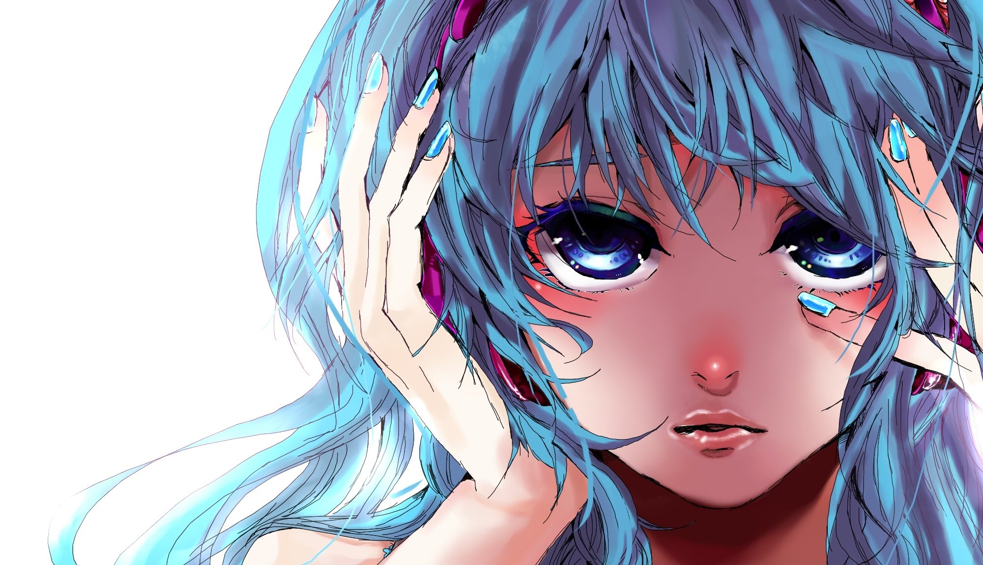 kunst vocaloid hatsune miku hatsune miku vocaloid mädchen gesicht augen