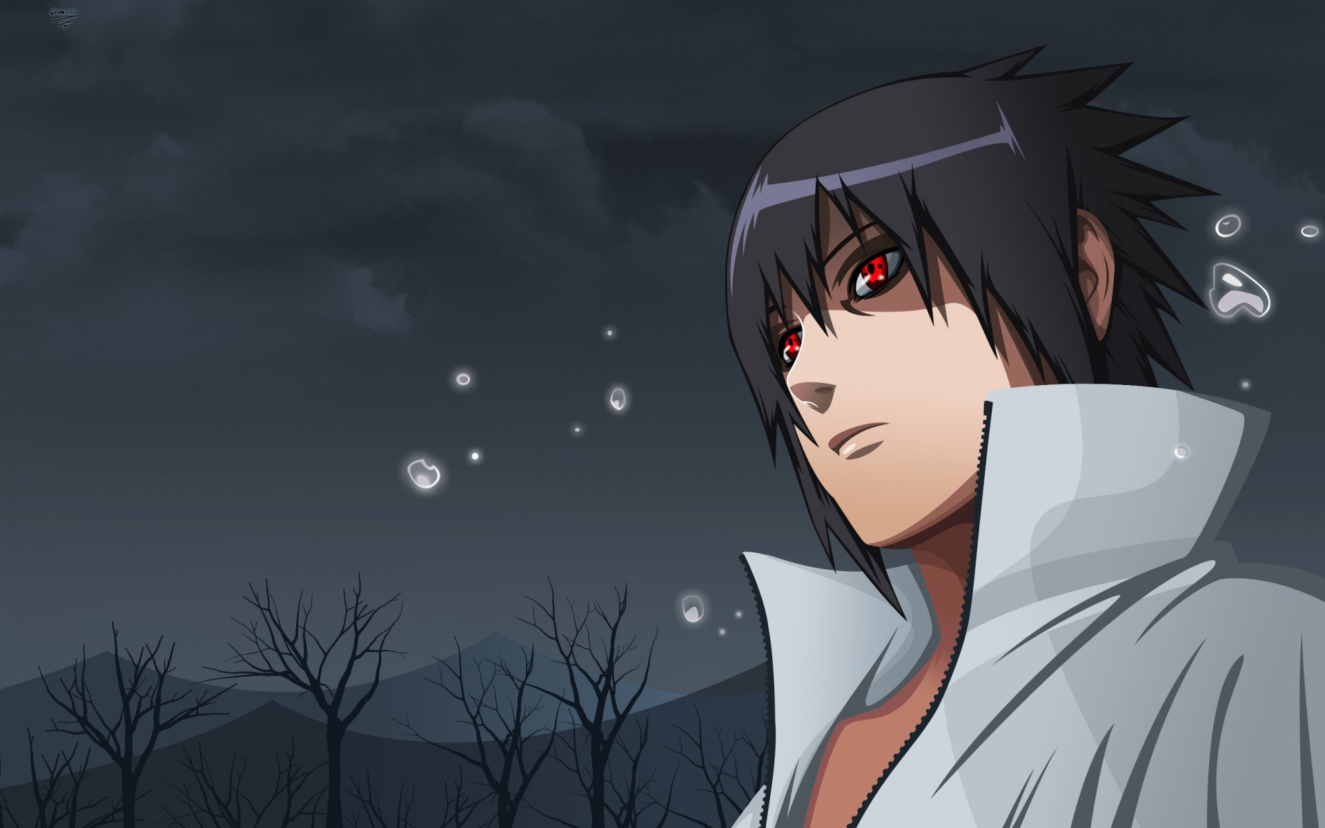 anime naruto uchiha sasuke sasuke sharingan eyes look art