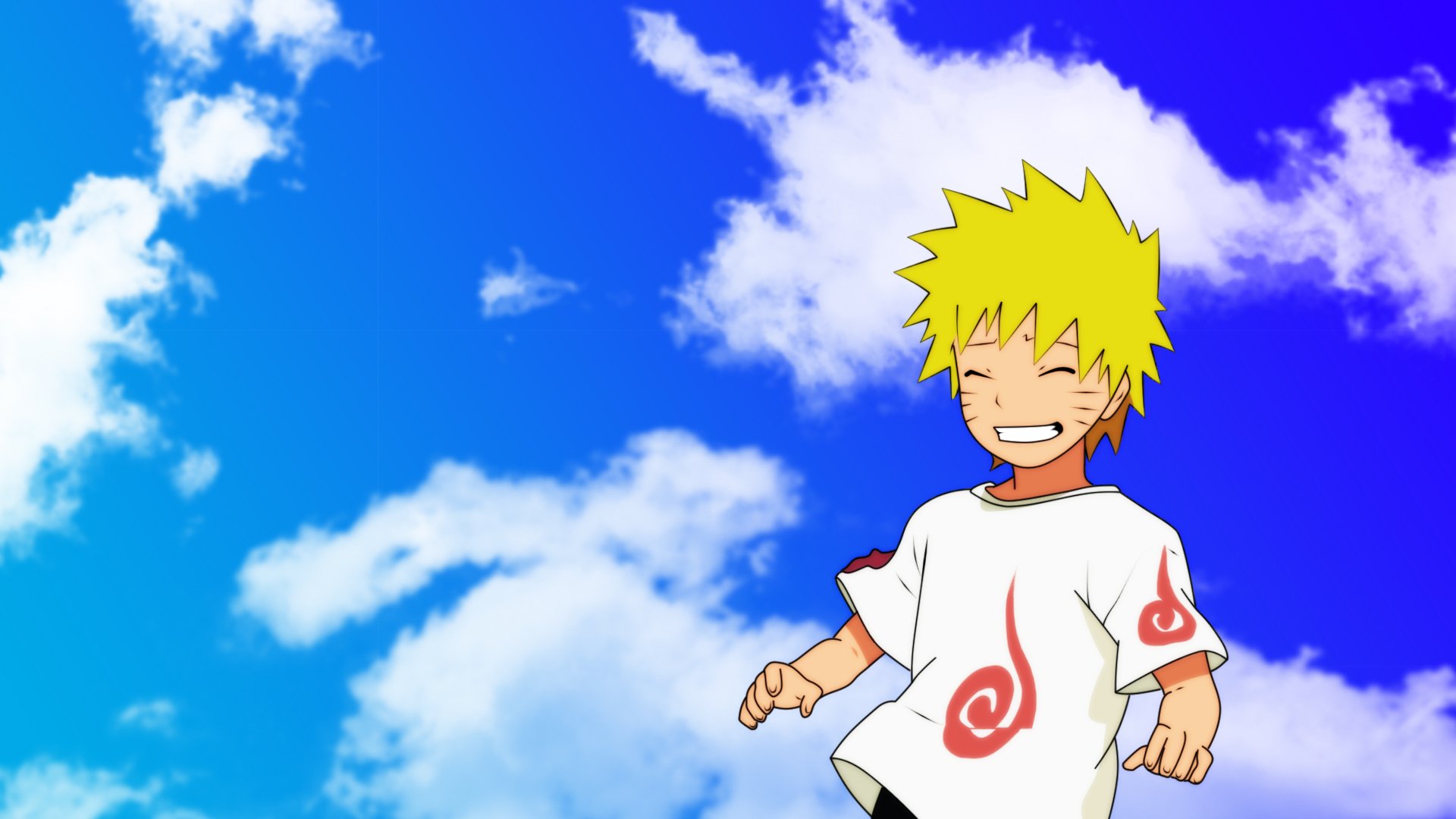 ciel nuages jour garçon naruto sourire