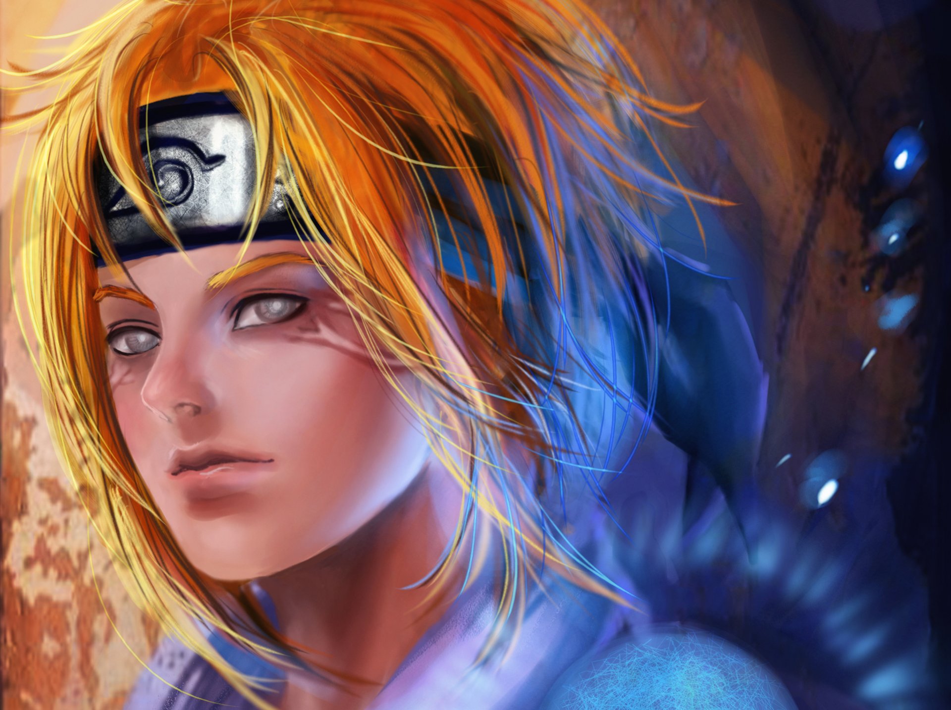 kunst rikamello fan art naruto kei uzumaki razengan byakugan kerl ninja dressing rasengan rotschopf