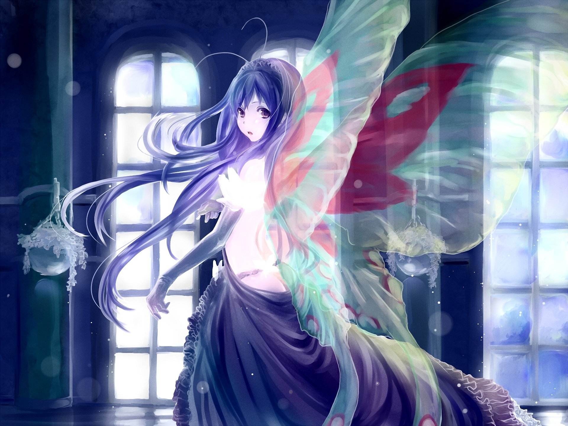 accel world kuro yuki hime kunst pokergesicht-008 mädchen flügel fee fenster