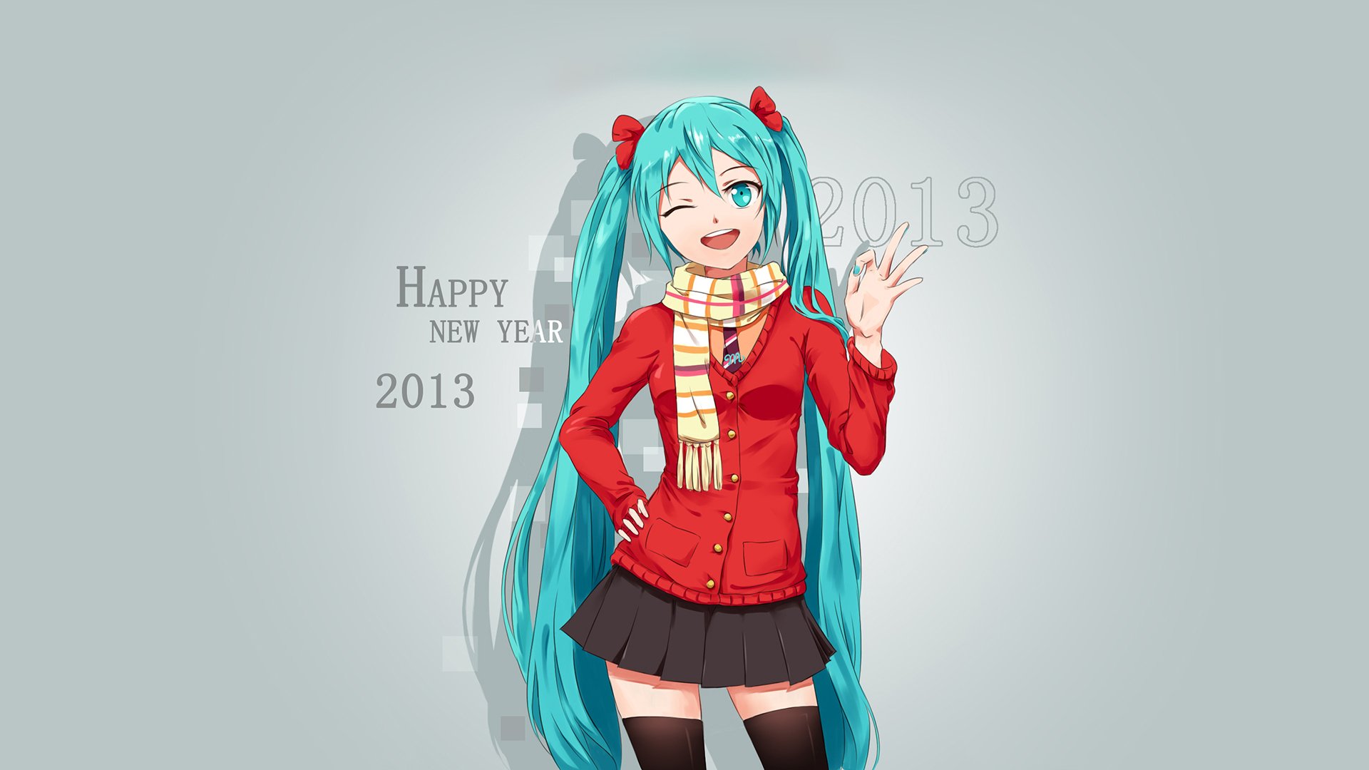 art tristana-shen vocaloid hatsune miku dziewczyna tło gratulacje 2013