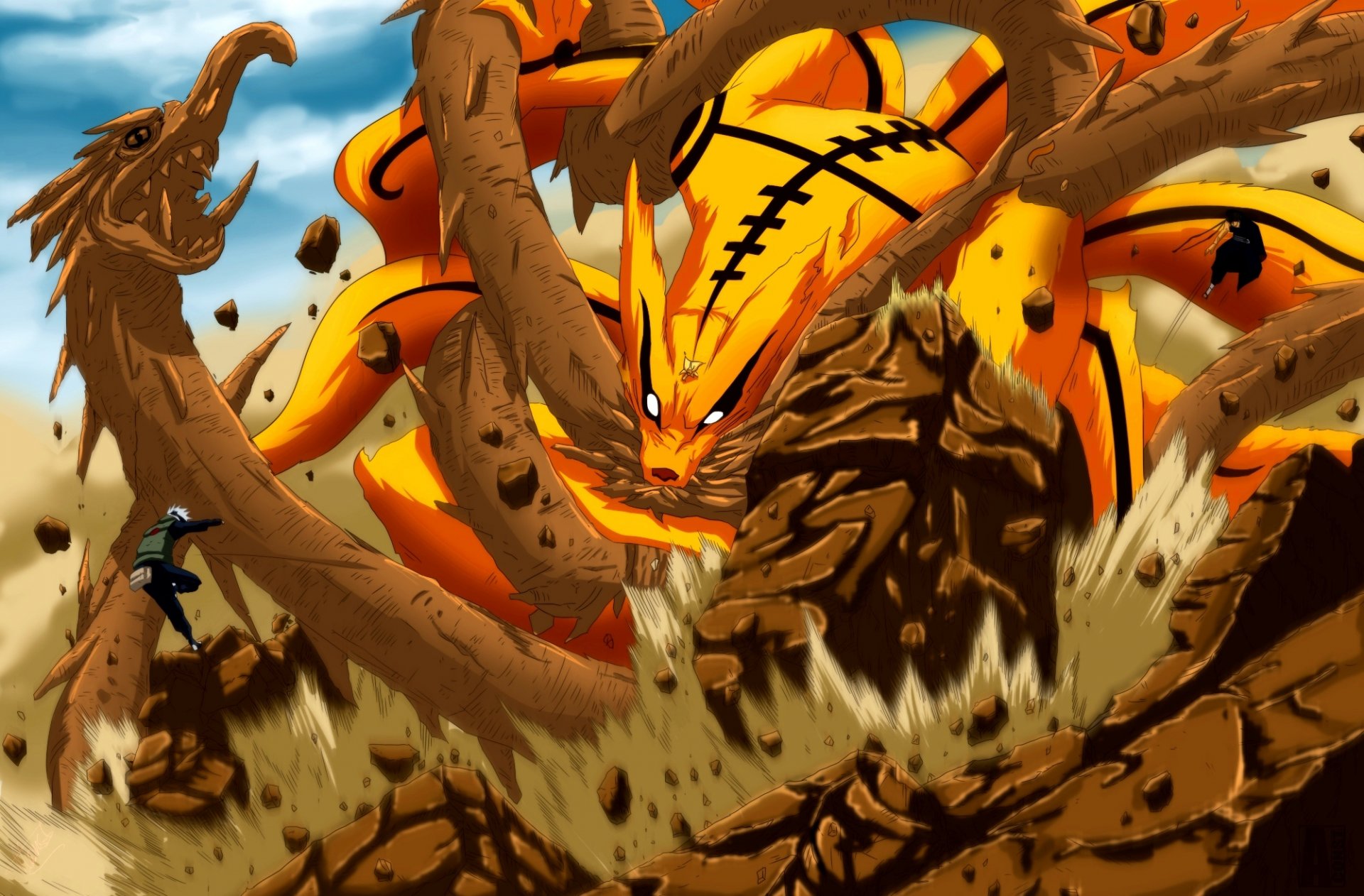 arbre dragon kyubi naruto obito kakashi kyubi kurama obito