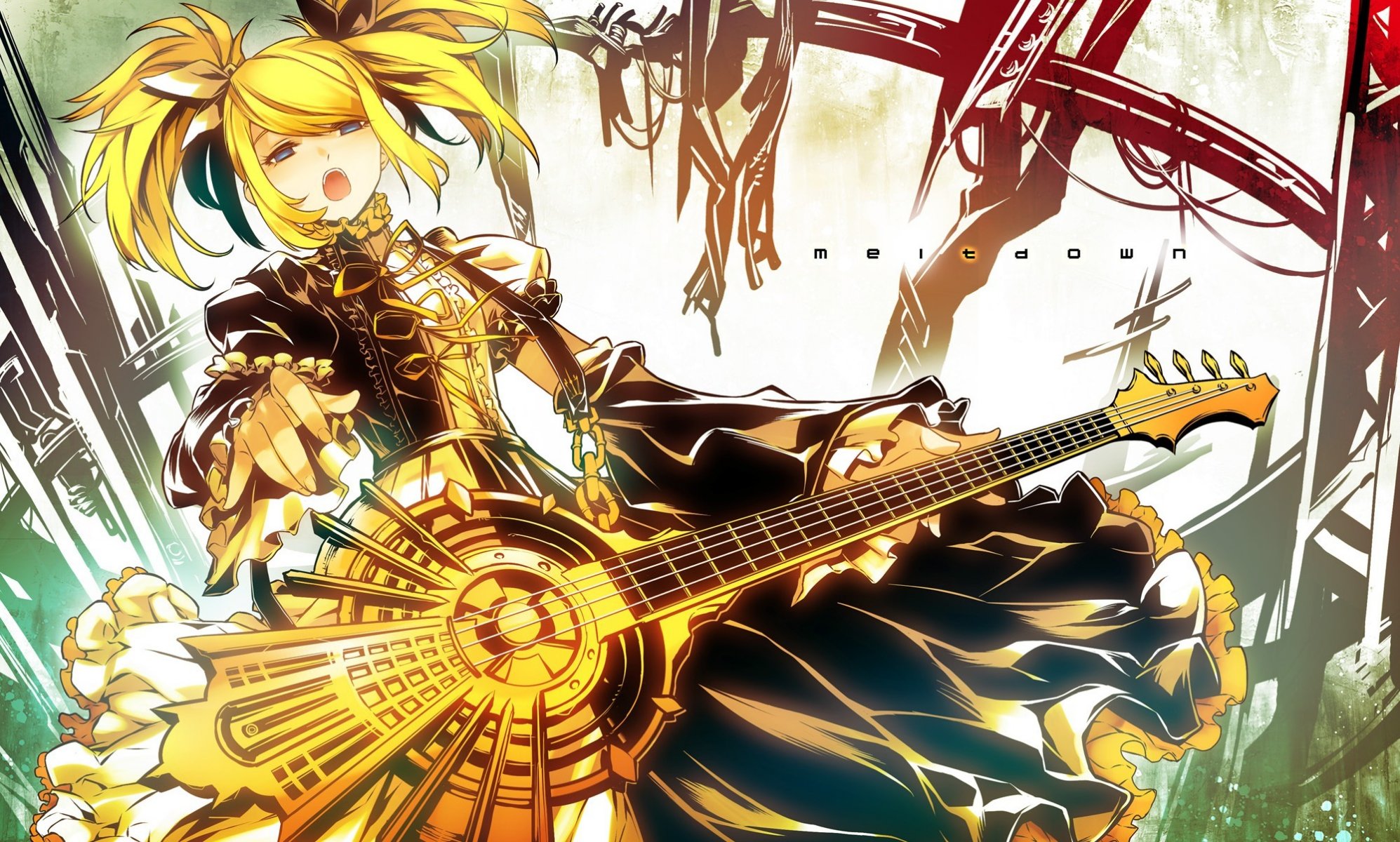 art vocaloid vocaloid kagamine rin dziewczyna gitara kryzys