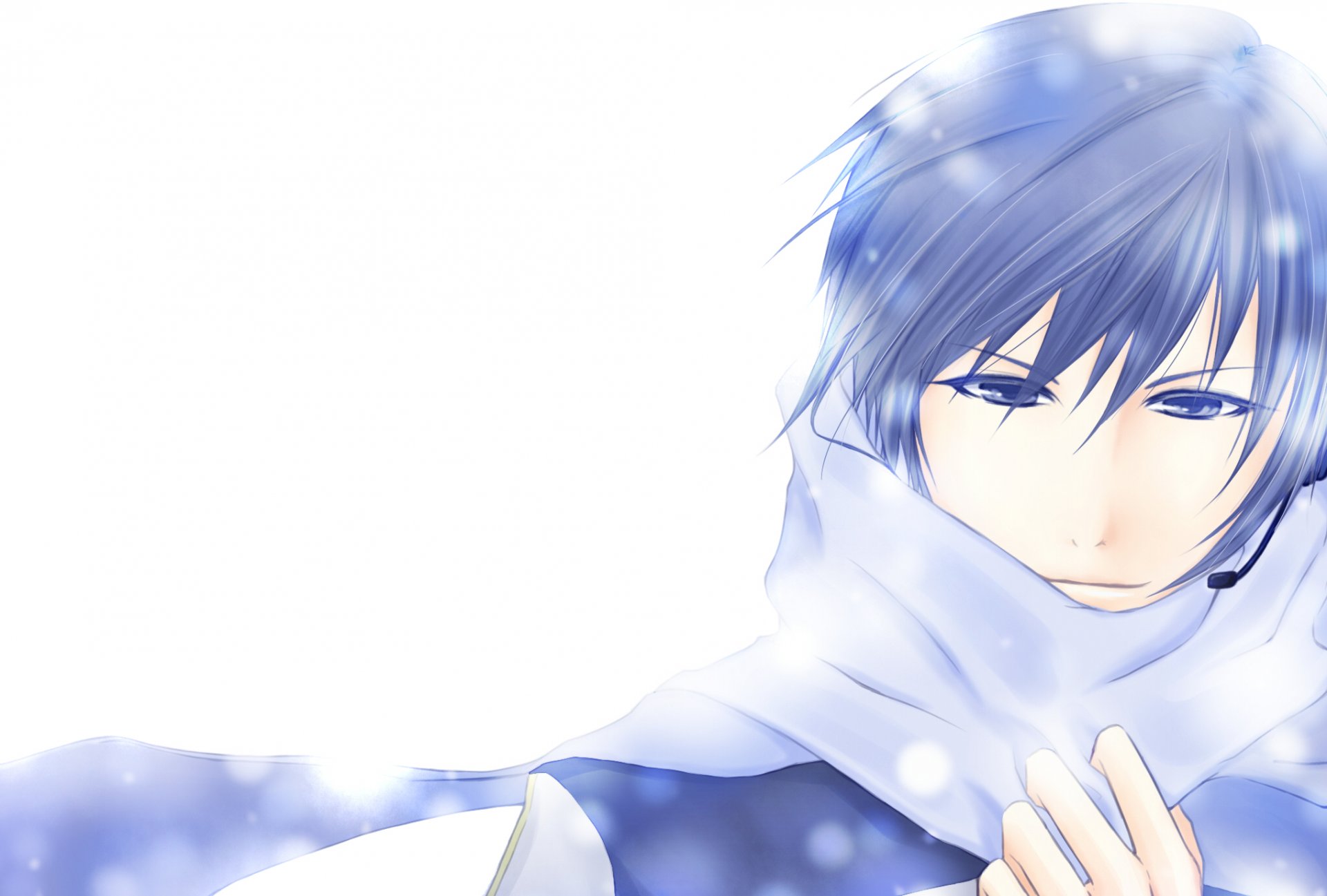 vocaloid kaito ragazzo sciarpa neve