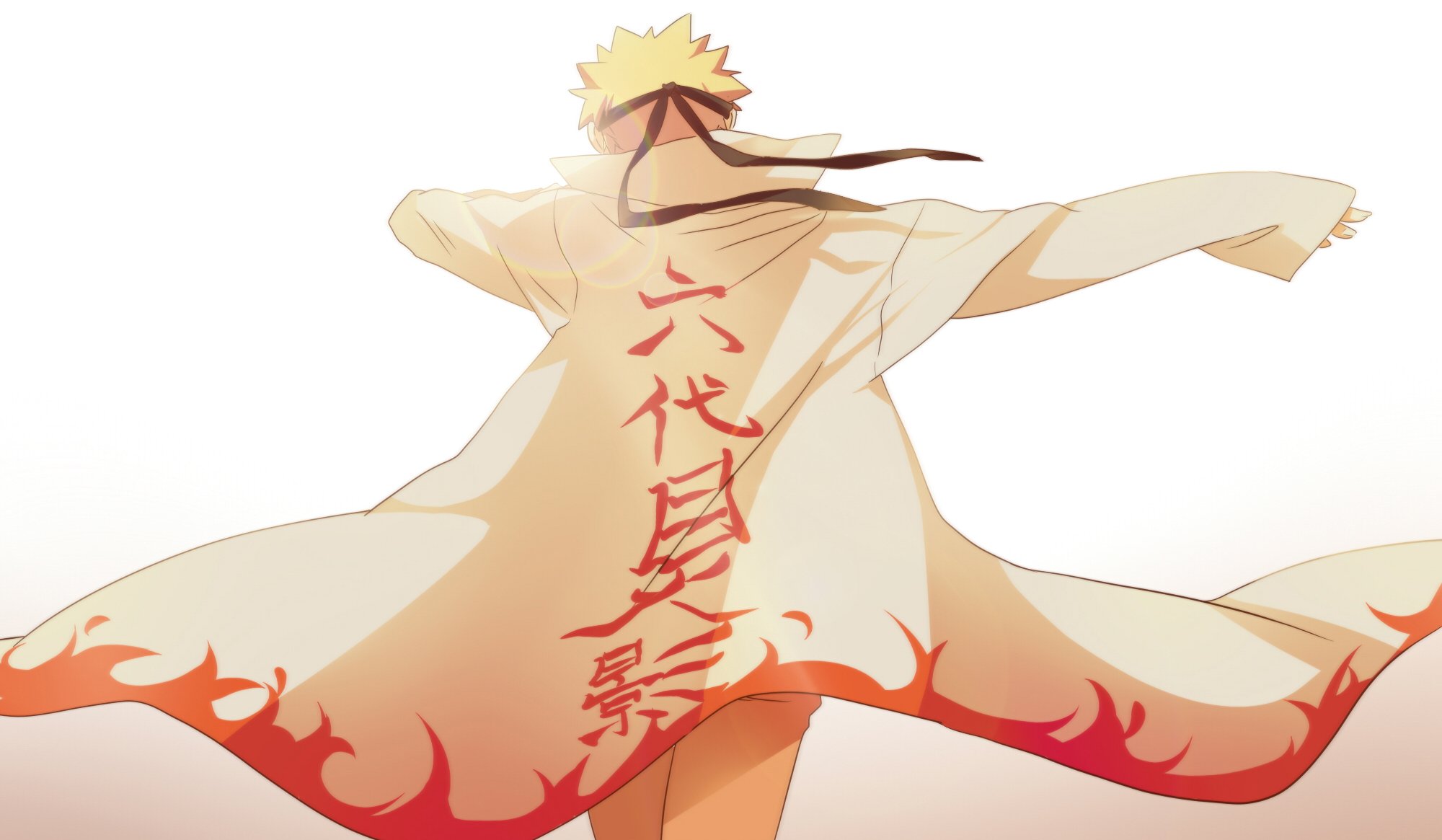 anime naruto naruto uzumaki light cape inscriptions guy short hair blonde hair art