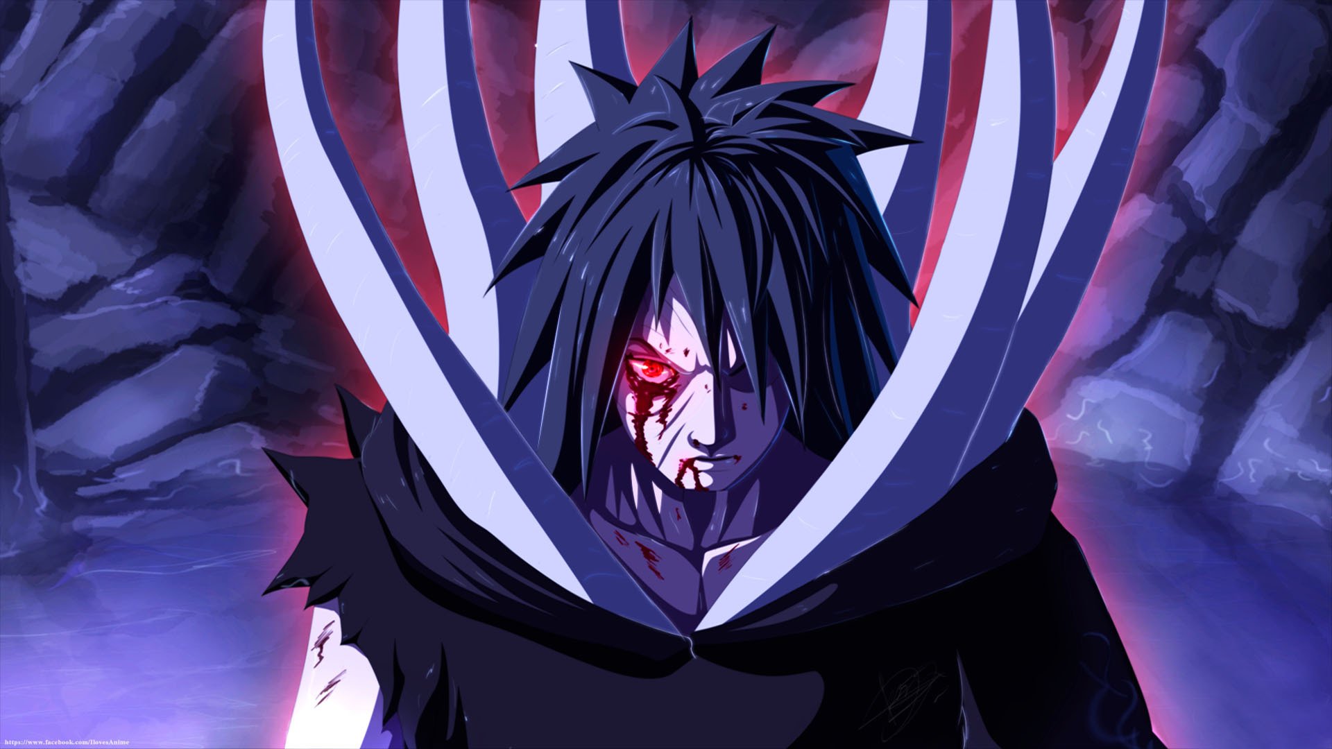 arte naruto tobi uchiha obito ragazzo akatski sangue anime