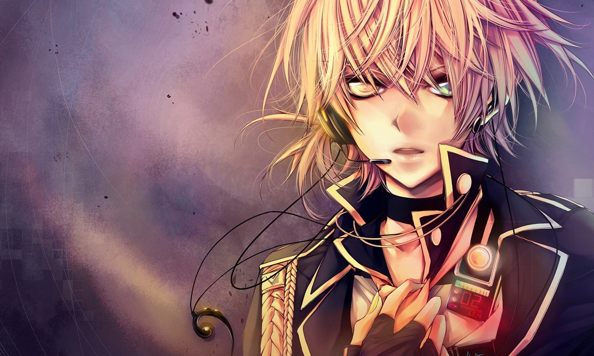 kagamine len vocaloid novio auriculares alambre camisola