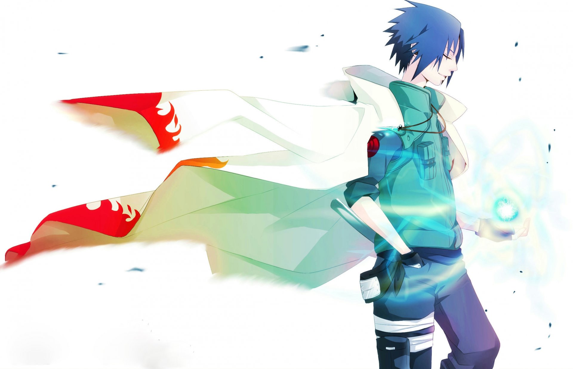 anime naruto uchiha sasuke sasuke rasengan cape cheveux courts