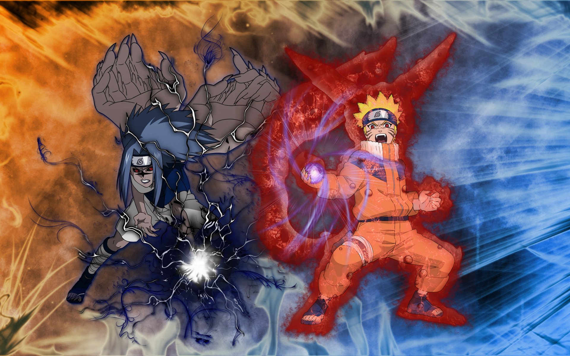 anime naruto uzumaki sasuke uchiha rasengan chidori sello maldito modo zorro