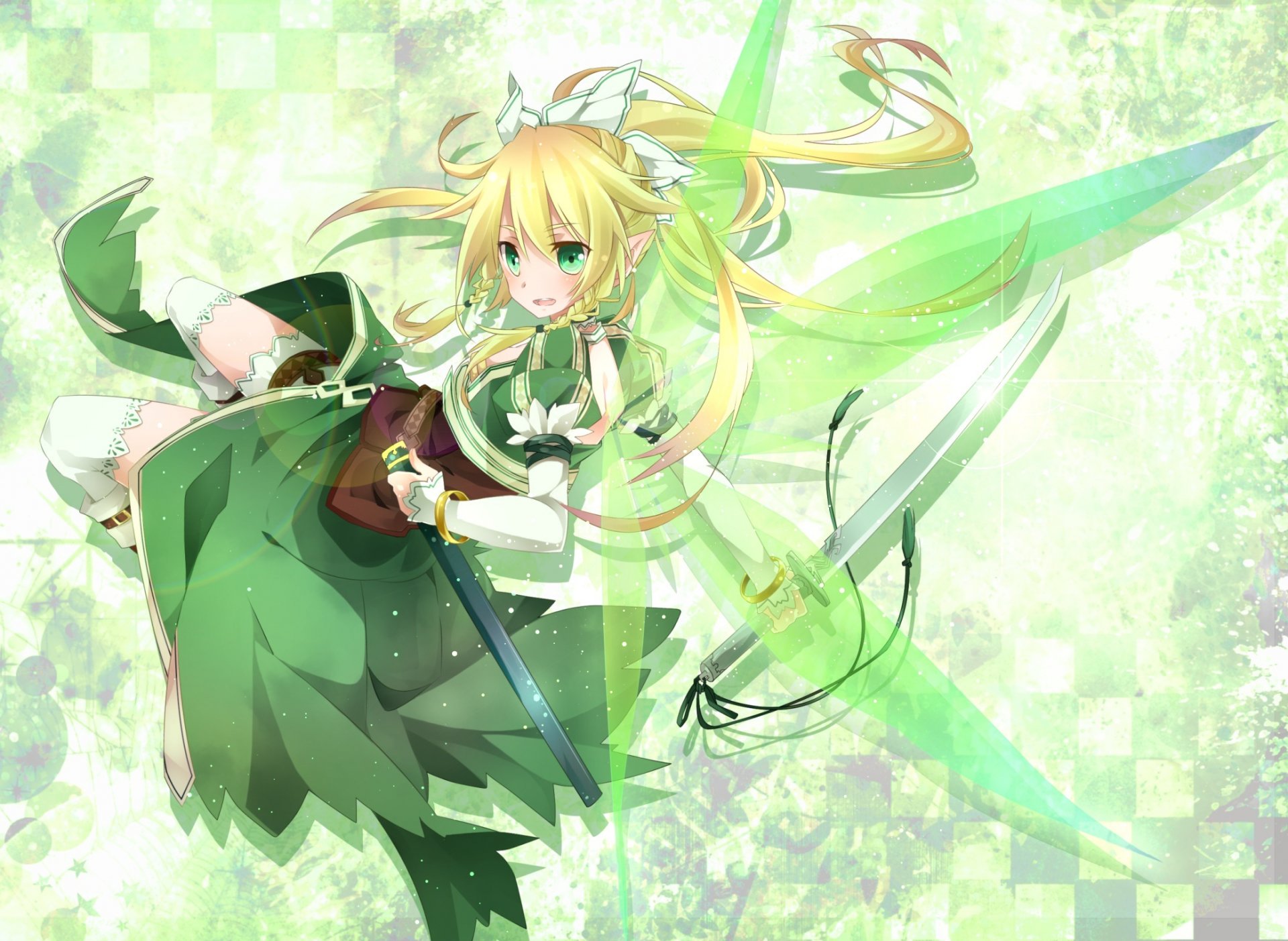 spada arte online sao alfheim online alo maestro di spada online leafa ali spada leafa ragazza fata elfo arma katana guaina toutenkou