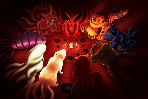 tailed beasts aus dem Anime naruto 