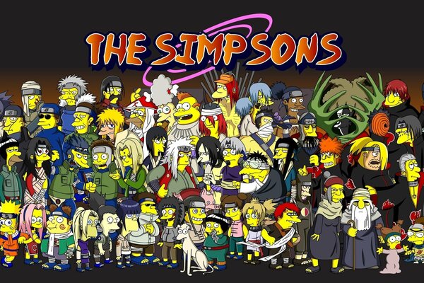 Simpsons Cartoon-Parodie-Tapete