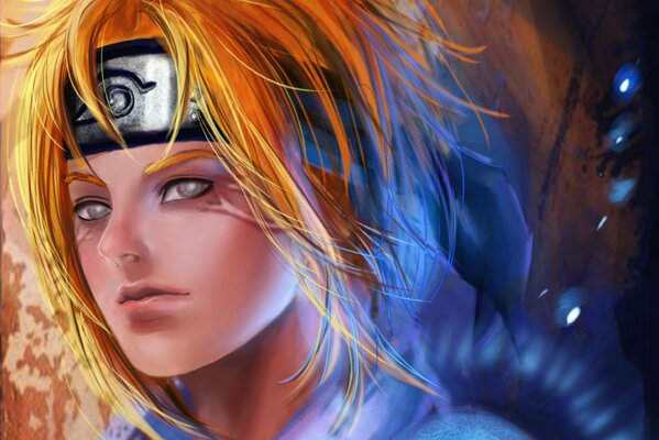 Fan Art Naruto Uzumaki aus Anime. Ninja-Typ Naruto Uzumaki. Redhead anime Kerl