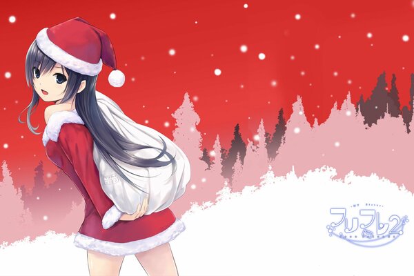 Fille de Noël dans le style anime