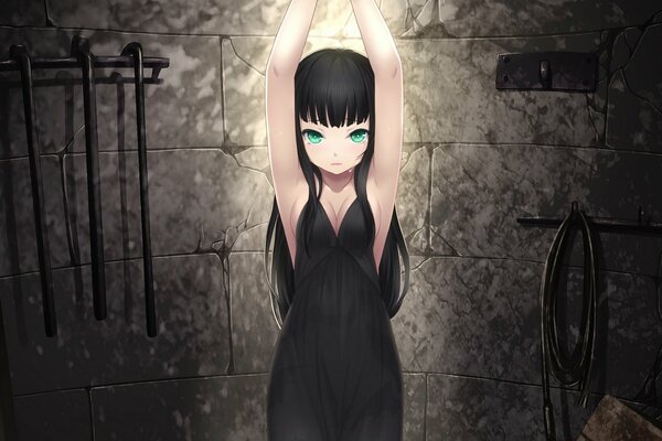 Girl in black in the basement anime