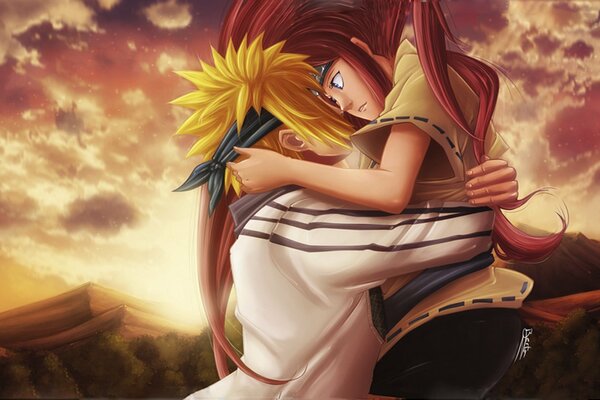 Hermoso arte con Namikaze Minato y Uzumaki Kushina