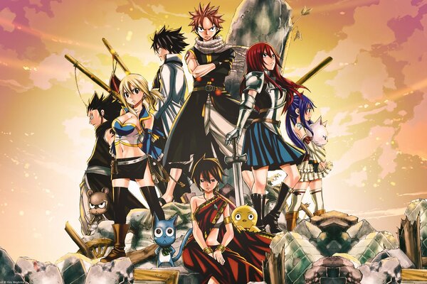 Obraz z bohaterami Anime Fairy Tail