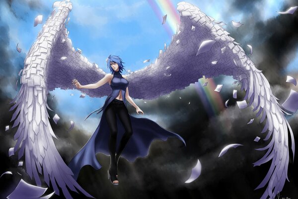 Kunst Anime Mädchen mit Flügeln