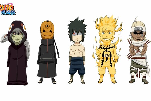 Characters from the popular naruto anime