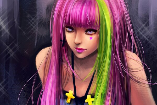 Anime chica de pelo rosa