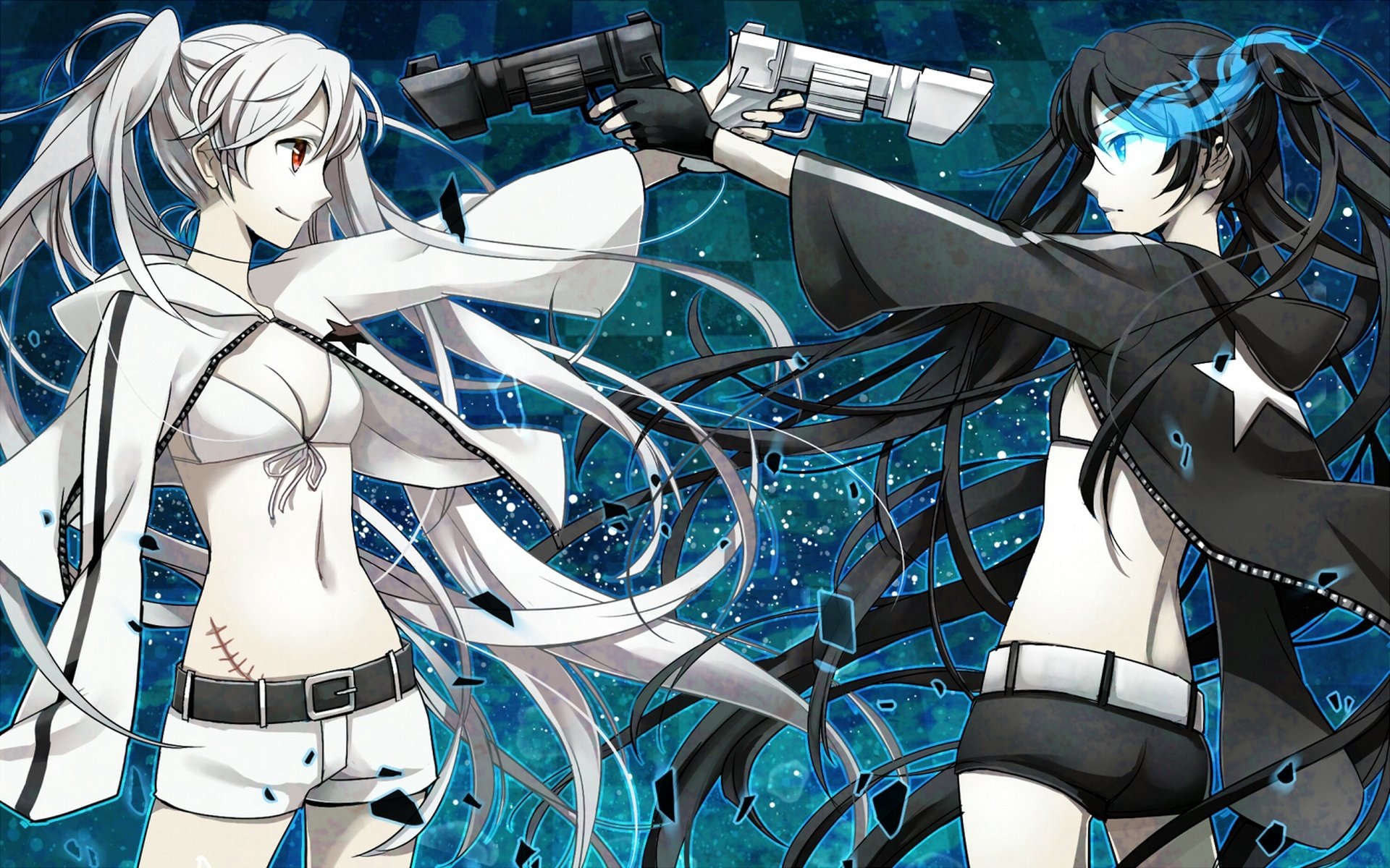 anime black rock shooter black rock shooter mato kuroi blanc rock shooter filles noir blanc