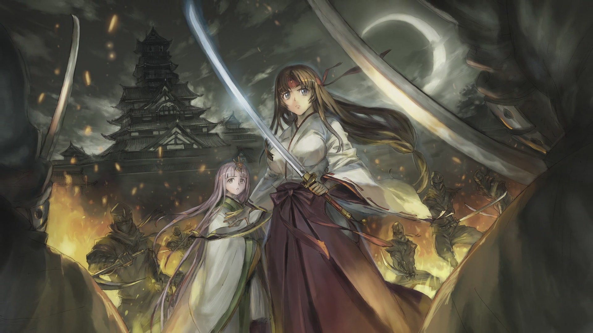 lame de la reine s tomoe guerrier du temple fille bataille feu lune arme katana