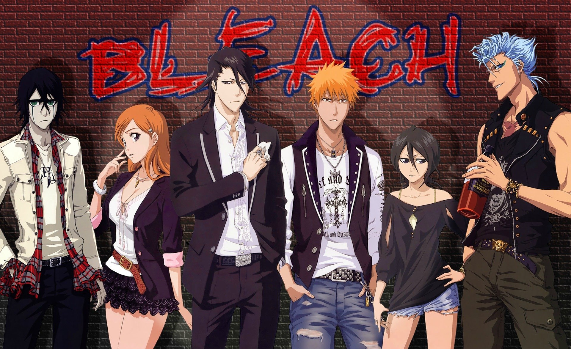 bleach ichigo kurosaki kuchiki rukia inoue orihime kuchiki byakuya grimmjow ulquiorra bleach kurosaki ichigo kuchiki byakuya grimmjow ulquiorra shinigami arrankaras espada chicos chicas arte