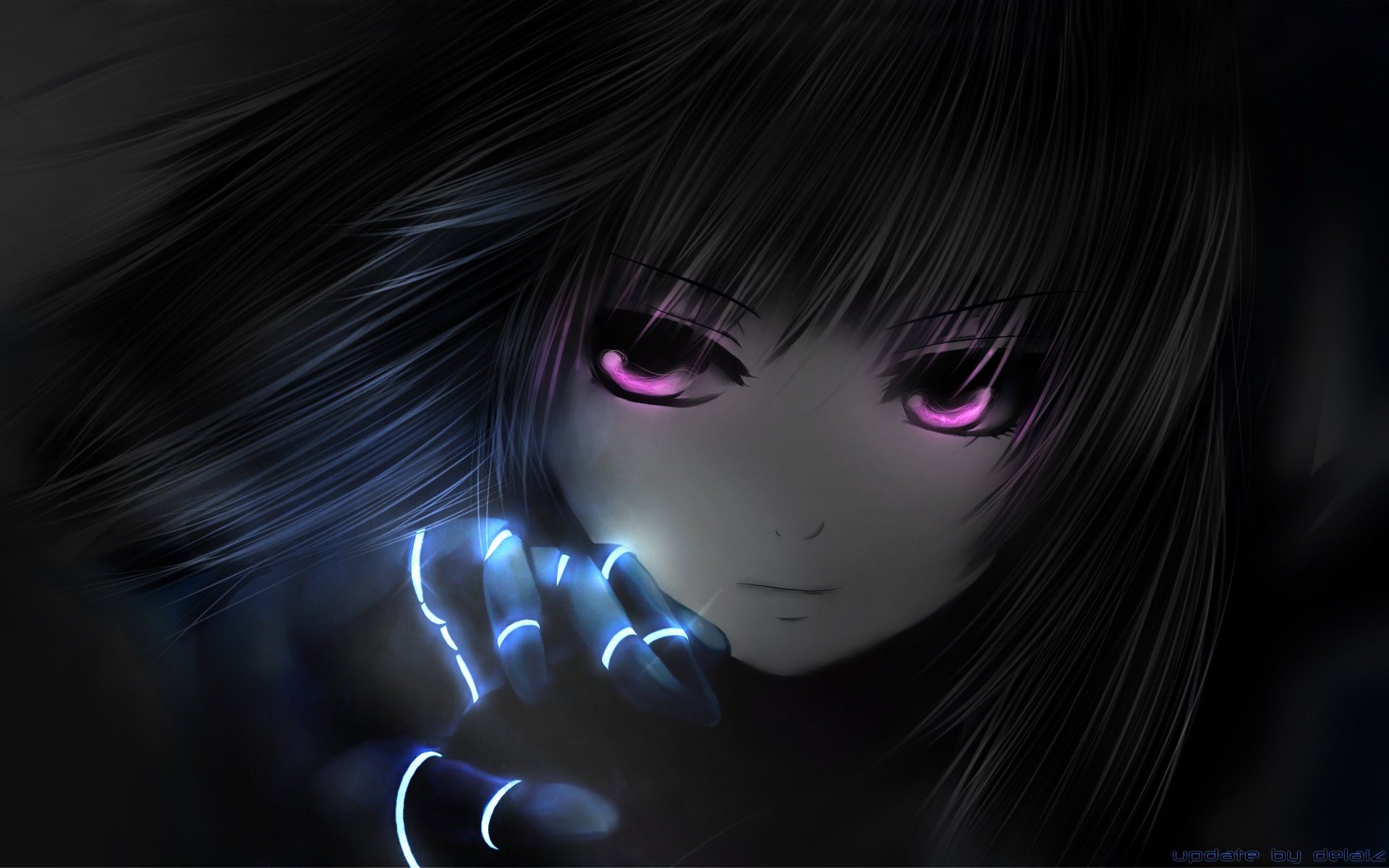 eyes pink anime girl battle angel alita