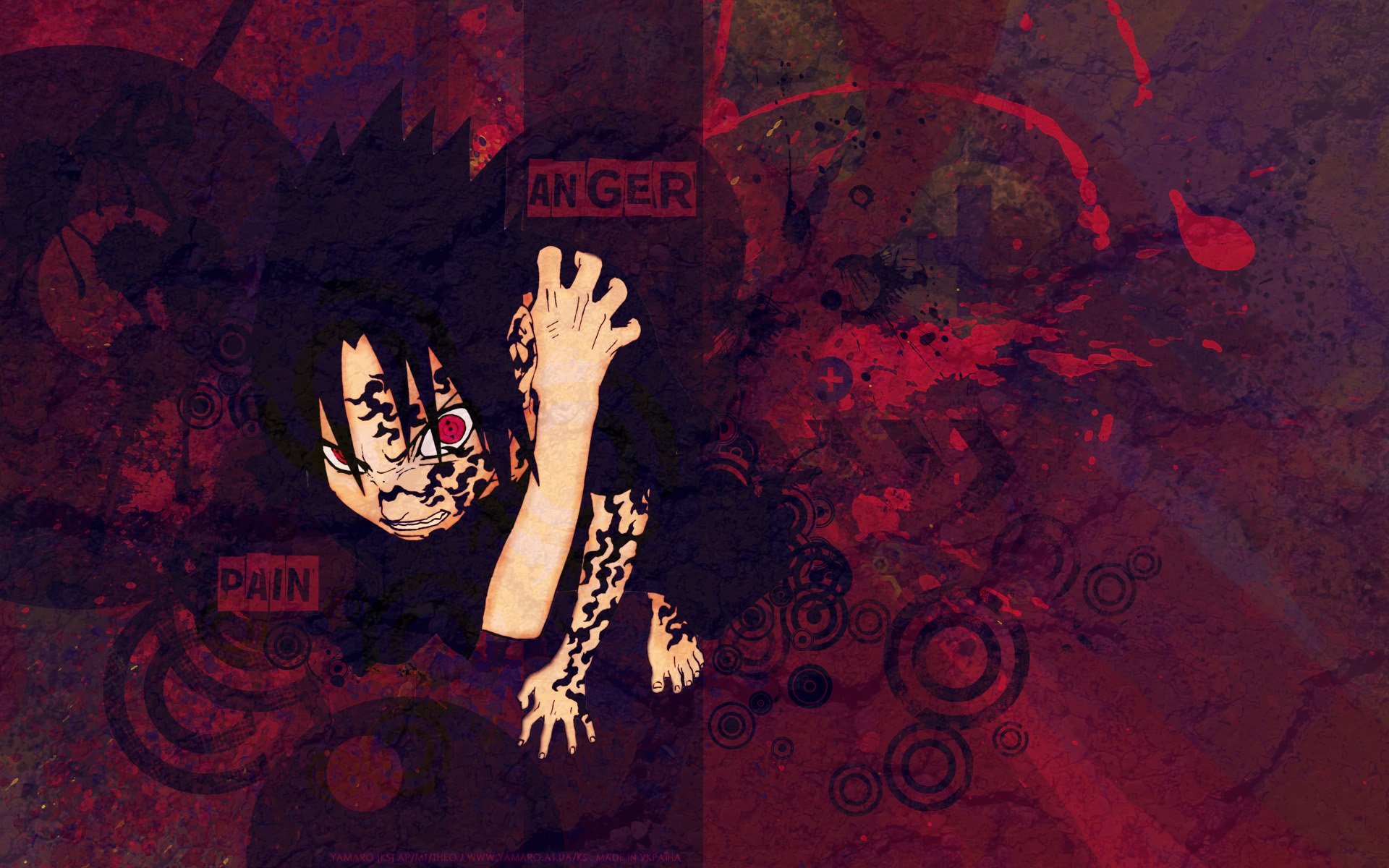 sasuke naruto rosso rosso sigillo arrabbiato