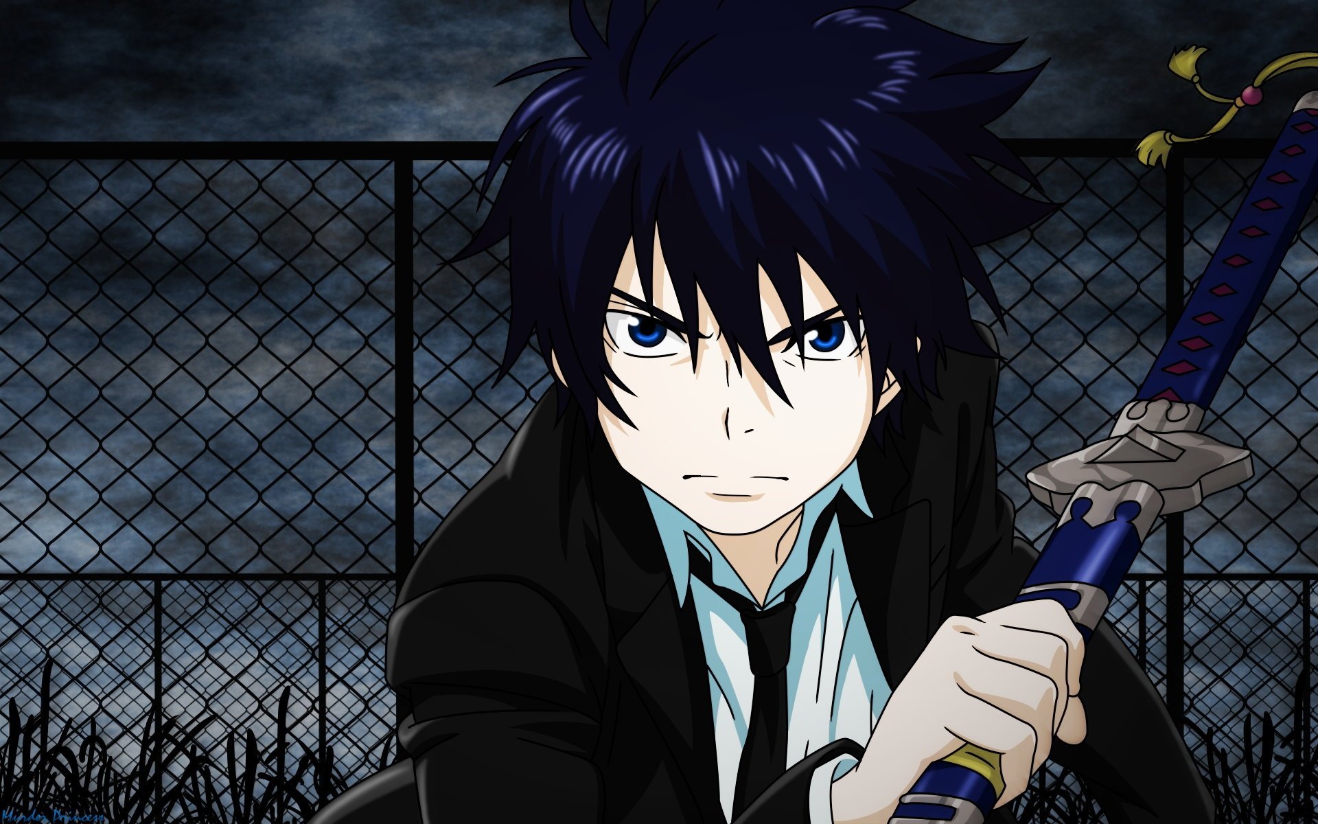 rin okumura ao no exorcista exorcista azul espada vista