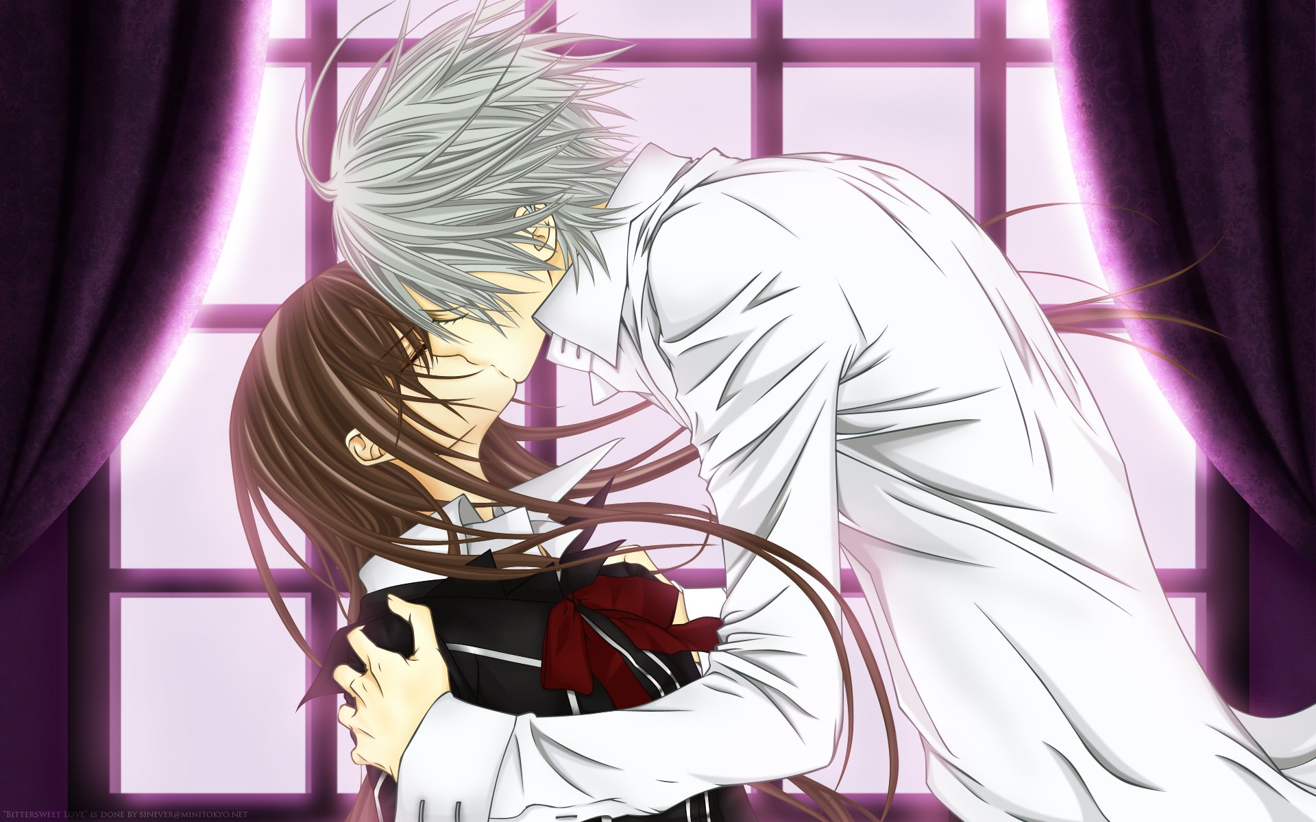 vampire-knight cross yuki zero kiss window the pair