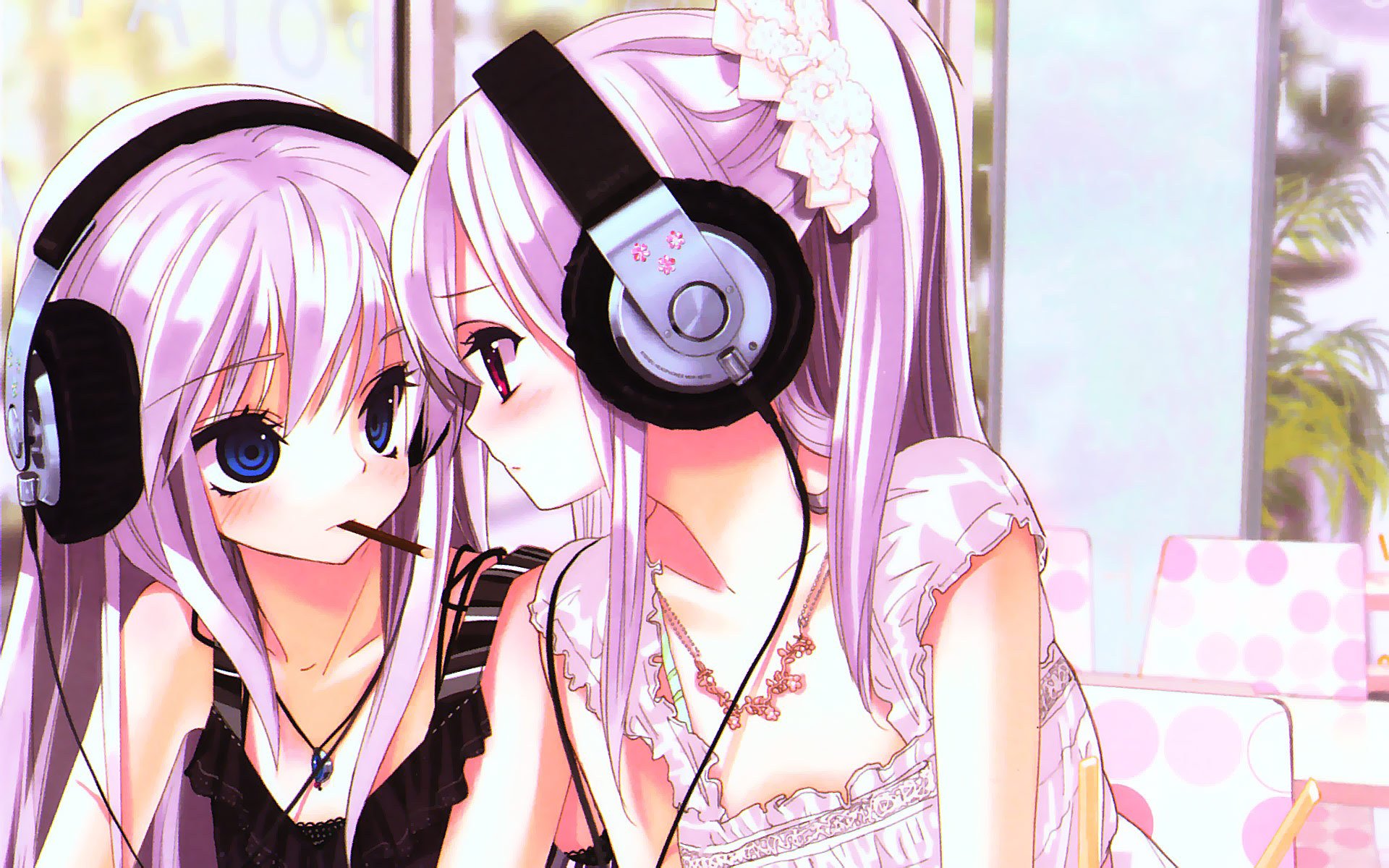 kawaii cutie auriculares niñera anime