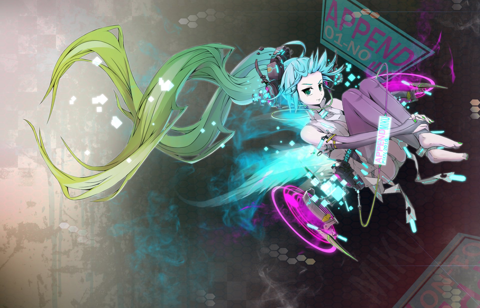 anime. miku vocaloid blaues haar anime