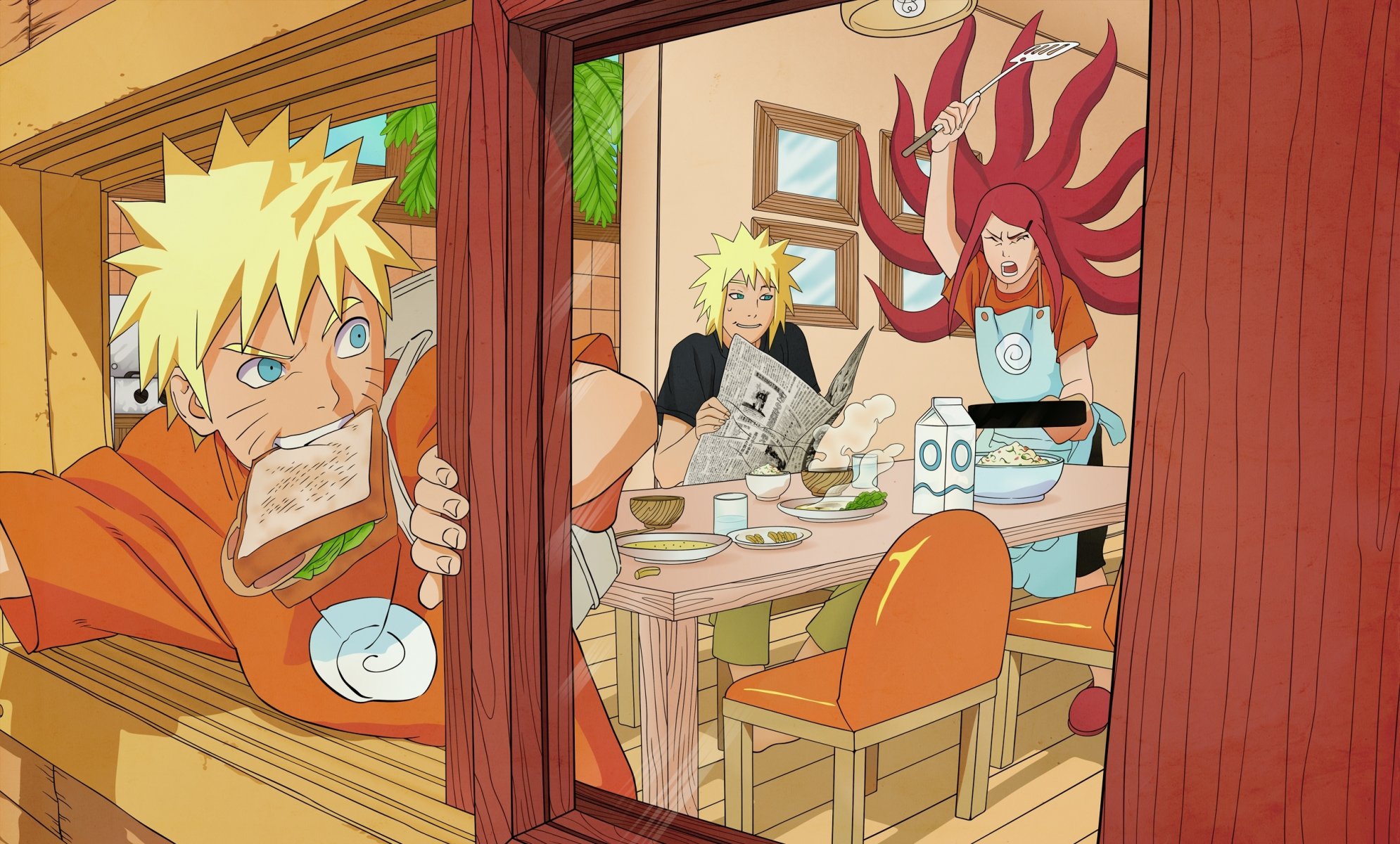 anime naruto yondaime hokage czwarty hokage minato namikaze kushina