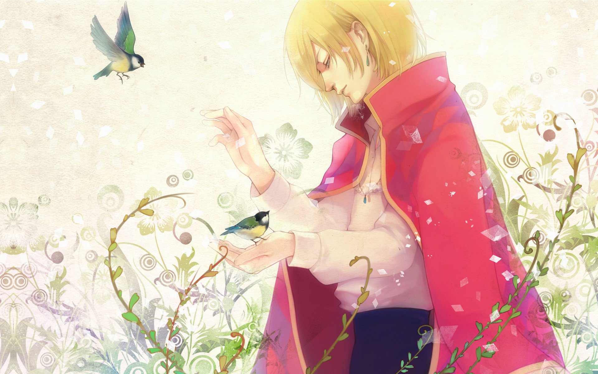 howl s moving castle howl howl s moving castle howl houle guy birds plants flower