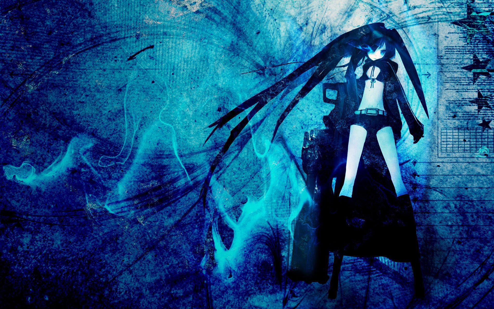 black rock shooter anime dziewczyny