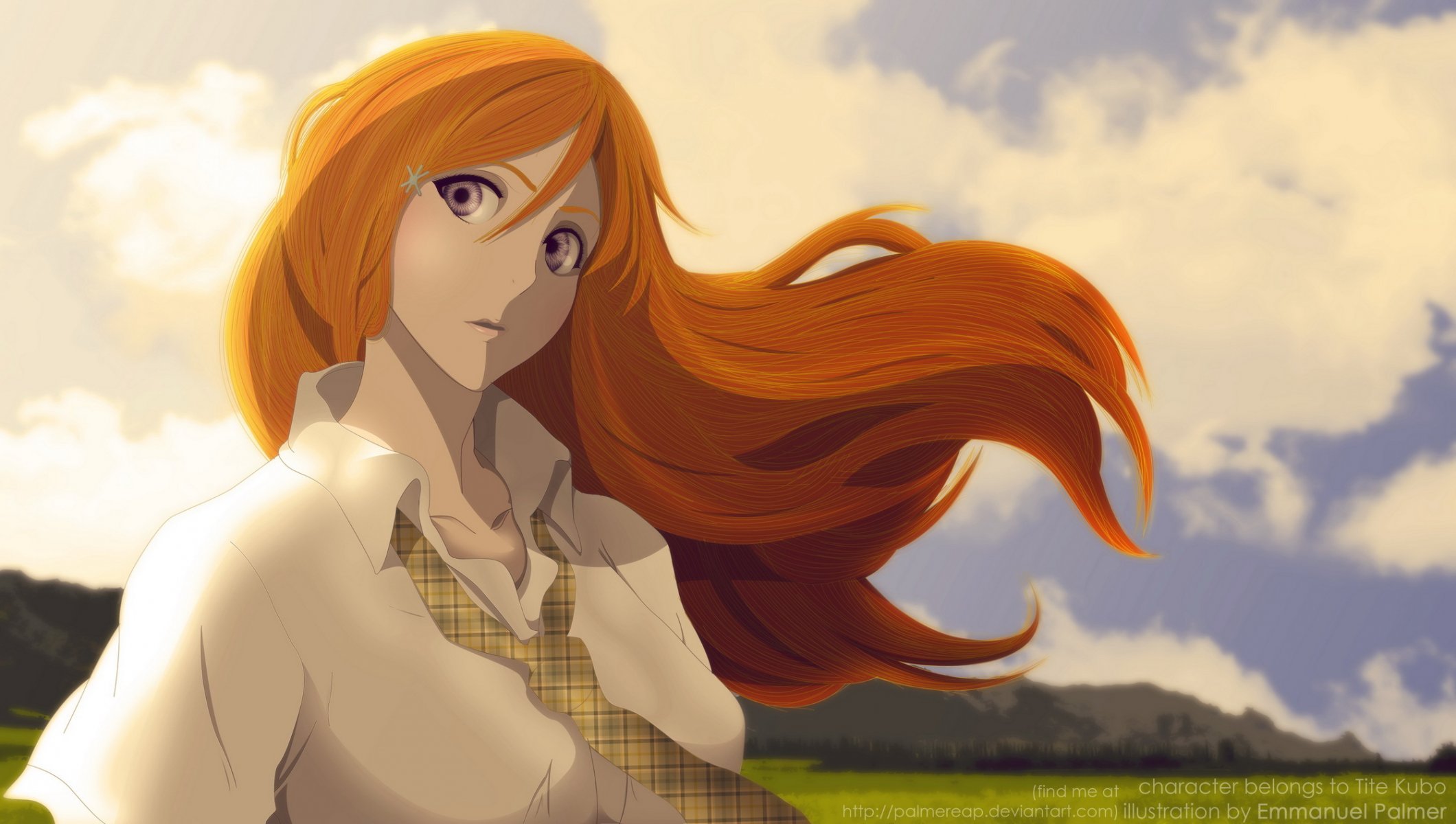 anime eau de javel inoue orihime art montagnes ciel