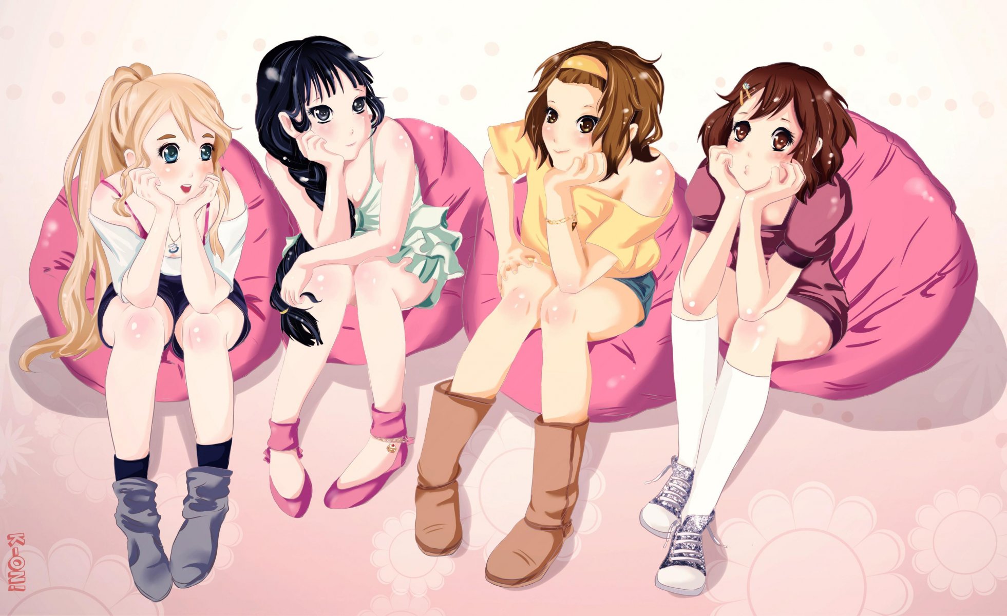 anime mädchen freundinnen freunde gruppe k-on kotobuki tsumugi tainaka ritsu hirasawa yu akiyama mio