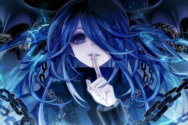 Gothic blue color girl