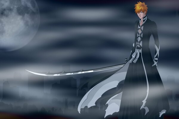 Beautiful art Bleach with a sword