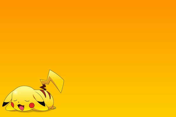 Sleeping Pokemon on a yellow background