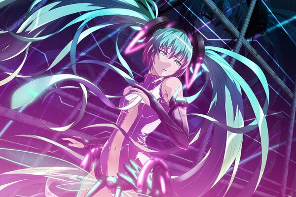 Vocaloid Mädchen mit blauen Haaren