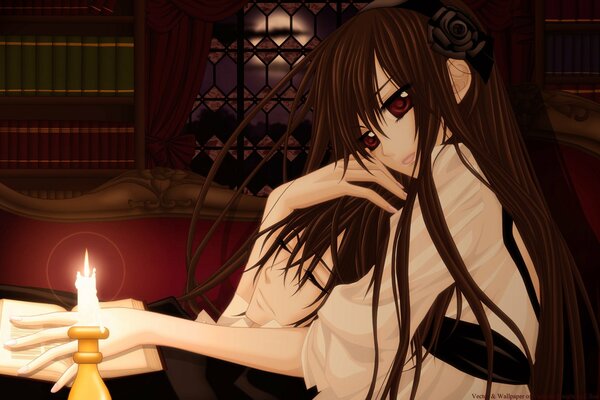 The girl is in love with a vampire knight