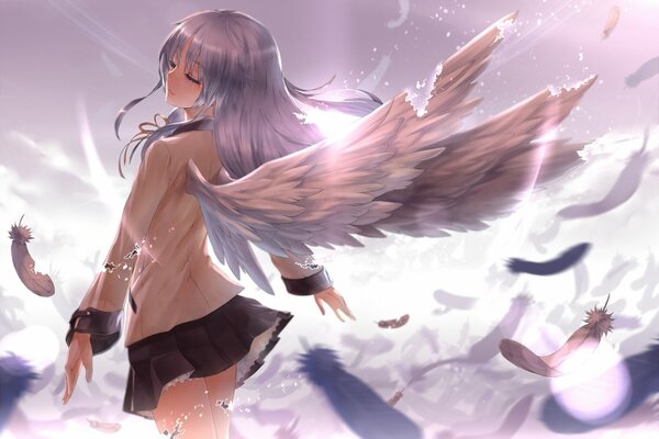 Angel beats chica ángel a la luz del sol