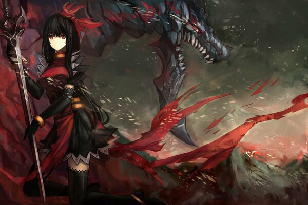 The Iron Dragon and the girl in red