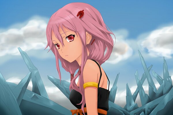 Anime girl with pink hair